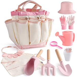 ROBOTIME Ensemble de jardin pour enfants, set de 18 outils de jardinage pour les tout-petits avec arrosoir, gants, tablier, chapeau et sac pour garçons et filles à partir de 3 ans (Rose) - Publicité ROBOTIME Ensemble de jardin pour enfants, set de 18 outils de jardinage pour les tout-petits avec arrosoir, gants, tablier, chapeau et sac pour garçons et filles à partir de 3 ans (Rose) - Publicité