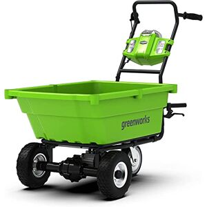 Greenworks G40GC Chariot de Jardín Électrique Sans Fil Autotracté, Brouette Électrique, Capacité de 100 KG, 106 L, Fonction de Basculement Facile, SANS Batterie Ni Chargeur 40 V, Garantie 3 Ans - Publicité Greenworks G40GC Chariot de Jardín Électrique Sans Fil Autotracté, Brouette Électrique, Capacité de 100 KG, 106 L, Fonction de Basculement Facile, SANS Batterie Ni Chargeur 40 V, Garantie 3 Ans - Publicité