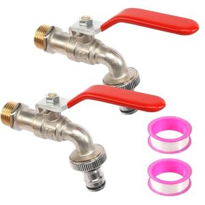 GOSHIES 2 Pièces Robinet Exterieur Jardin 1/2 Robinet de jardin avec Adaptateur Laiton Résistant à la Rouille et au Gel Robinet d'écoulement sphérique Pour Jardin, Baril de Pluie - Publicité GOSHIES 2 Pièces Robinet Exterieur Jardin 1/2 Robinet de jardin avec Adaptateur Laiton Résistant à la Rouille et au Gel Robinet d'écoulement sphérique Pour Jardin, Baril de Pluie - Publicité