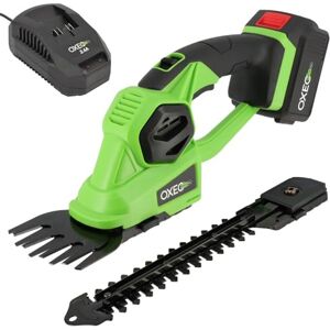 Oxeo Cisaille à gazon sculpte buisson taille haie sans fil 2en1 18V 2 lames Avec batterie 4Ah et chargeur rapide - Publicité Oxeo Cisaille à gazon sculpte buisson taille haie sans fil 2en1 18V 2 lames Avec batterie 4Ah et chargeur rapide - Publicité