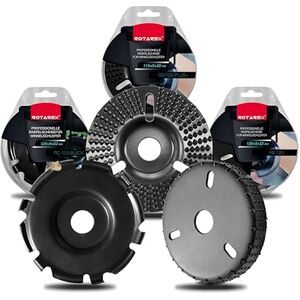 ROTAREX Kit 3 en 1 pour meuleuse d'angle Outil bois professionnel pour fraisage, sculpture et meulage Acier de haute qualité Ø 120 mm et 125 mm - Publicité ROTAREX Kit 3 en 1 pour meuleuse d'angle Outil bois professionnel pour fraisage, sculpture et meulage Acier de haute qualité Ø 120 mm et 125 mm - Publicité