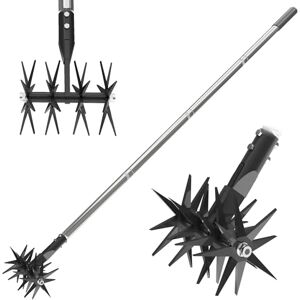 CKLT Cultivateur rotatif de 167,6 cm avec dents en acier à ressort et poignée réglable en acier inoxydable, outil manuel pour ameublir l'engrais de mélange de sol - Publicité CKLT Cultivateur rotatif de 167,6 cm avec dents en acier à ressort et poignée réglable en acier inoxydable, outil manuel pour ameublir l'engrais de mélange de sol - Publicité