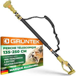 GRÜNTEK Scie Perche Télescopique – Rallonge Mini-Tronçonneuse et Rallonge Sécateur Électrique – Perche Tronçonneuse Aluminium 135-250 cm pour Élagage et Taille Branches en Hauteur - Publicité GRÜNTEK Scie Perche Télescopique – Rallonge Mini-Tronçonneuse et Rallonge Sécateur Électrique – Perche Tronçonneuse Aluminium 135-250 cm pour Élagage et Taille Branches en Hauteur - Publicité