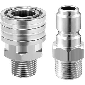 Tool Daily Jeu d'Adaptateurs pour Nettoyeur Haute Pression, Kit de Raccords Rapides, Filetage Mâle 3/8", 350 Bar (5000 PSI) - Publicité Tool Daily Jeu d'Adaptateurs pour Nettoyeur Haute Pression, Kit de Raccords Rapides, Filetage Mâle 3/8", 350 Bar (5000 PSI) - Publicité