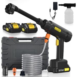 Housiwill Nettoyeur Haute Pression sans Fil, Max 25 Bars Pistolet Haute Pression avec 2 Batteries, Nettoyeur Haute Pression sur Batterie avec Buse 6 en 1, Pulvérisateur de Mousse, pour Le Nettoyage et Arrosage - Publicité Housiwill Nettoyeur Haute Pression sans Fil, Max 25 Bars Pistolet Haute Pression avec 2 Batteries, Nettoyeur Haute Pression sur Batterie avec Buse 6 en 1, Pulvérisateur de Mousse, pour Le Nettoyage et Arrosage - Publicité