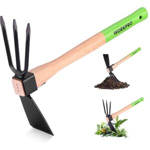 WORKPRO Serfouette Jardinage 36 cm, Houe de Jardin 2 en 1 avec Griffe de Jardin 3 Dents, Outil Jardinage Robuste avec Manche en Bois de Hêtre pour Désherber, Ameublir la Terre et Cultiver Le Sol - Publicité WORKPRO Serfouette Jardinage 36 cm, Houe de Jardin 2 en 1 avec Griffe de Jardin 3 Dents, Outil Jardinage Robuste avec Manche en Bois de Hêtre pour Désherber, Ameublir la Terre et Cultiver Le Sol - Publicité