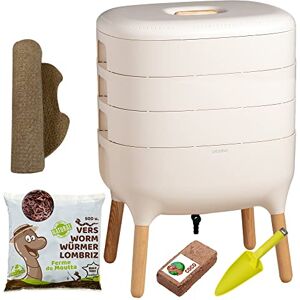 MOUTTA Urbalive 3 Plateaux Ivoire Kit Complet I Lombricomposteur Design I 250gr de vers de Compost I Substrat de démarrage I Tapis de Chanvre + Pelle I Intérieur, Balcon et Jardin - Publicité MOUTTA Urbalive 3 Plateaux Ivoire Kit Complet I Lombricomposteur Design I 250gr de vers de Compost I Substrat de démarrage I Tapis de Chanvre + Pelle I Intérieur, Balcon et Jardin - Publicité