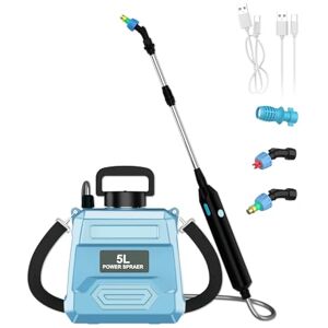 Xoeminor Pulvérisateur à Batterie, Pulvérisateur Electrique 5L avec 2 Types de Puses, Tige Télescopique, Bandoulière Réglable, pour Cour, Pelouse et Jardin (Bleu) - Publicité Xoeminor Pulvérisateur à Batterie, Pulvérisateur Electrique 5L avec 2 Types de Puses, Tige Télescopique, Bandoulière Réglable, pour Cour, Pelouse et Jardin (Bleu) - Publicité