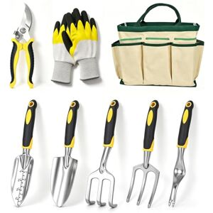 QianRuiDa Ensemble Outils de Jardinage 8 Pièces Truelles, Râteaux, Sécateur, Gants et Sac de Rangement, Acier Inoxydable, Poignées Ergonomiques, Idéal pour Plantation et Entretien du Jardin - Publicité QianRuiDa Ensemble Outils de Jardinage 8 Pièces Truelles, Râteaux, Sécateur, Gants et Sac de Rangement, Acier Inoxydable, Poignées Ergonomiques, Idéal pour Plantation et Entretien du Jardin - Publicité