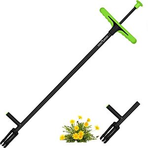 FLORA GUARD Désherbeur manuel à 4 broches à long manche de 100 cm avec pédale, collecteur de pissenlit pour pelouse, patio, jardin - Publicité FLORA GUARD Désherbeur manuel à 4 broches à long manche de 100 cm avec pédale, collecteur de pissenlit pour pelouse, patio, jardin - Publicité