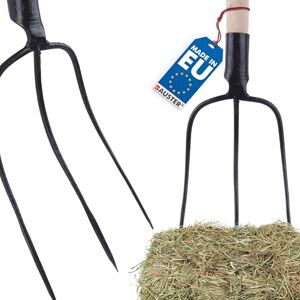 Bauster ® Fourche à foin, fourche à fumier, fourche 3 dents pour jardin avec manche 115cm, fourche pour écurie, ferme en acier de haute qualité, fourche à fumier robuste pour le jardinier et - Publicité Bauster ® Fourche à foin, fourche à fumier, fourche 3 dents pour jardin avec manche 115cm, fourche pour écurie, ferme en acier de haute qualité, fourche à fumier robuste pour le jardinier et - Publicité