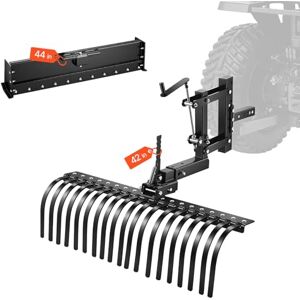 VEVOR Râteau Paysager Tracté 107 cm Râteau Déchaumeur Remorquable pour Attelage 3 Points VTT UTV Tracteurs de Pelouse Catégorie 1 Éliminer Débris, Chaume, Herbe Morte, avec Lame de Nivellement, Levier - Publicité VEVOR Râteau Paysager Tracté 107 cm Râteau Déchaumeur Remorquable pour Attelage 3 Points VTT UTV Tracteurs de Pelouse Catégorie 1 Éliminer Débris, Chaume, Herbe Morte, avec Lame de Nivellement, Levier - Publicité