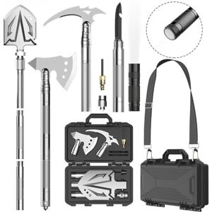 HGWJPZ Pelle de Camping Hache Militaire Pelle de Survie Pliable à 180 degrés avec pic Multifonction 16 en 1 pour randonnée en Plein air Chasse expédition pelletage de Neige Jardinage kit de Voiture - Publicité HGWJPZ Pelle de Camping Hache Militaire Pelle de Survie Pliable à 180 degrés avec pic Multifonction 16 en 1 pour randonnée en Plein air Chasse expédition pelletage de Neige Jardinage kit de Voiture - Publicité