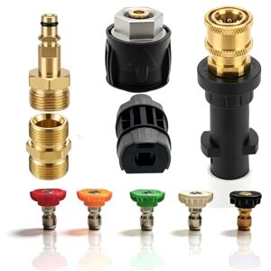 Reiwosee Adaptateur Tuyau Raccord Rapide M22 14mm pour Nettoyeur Haute Pression Karch-Série K2-K7, Raccord 1/4'' Rapide avec 5 Embouts de Buse, Outil de Conversion Pistolet Nettoyage Haute Pression - Publicité Reiwosee Adaptateur Tuyau Raccord Rapide M22 14mm pour Nettoyeur Haute Pression Karch-Série K2-K7, Raccord 1/4'' Rapide avec 5 Embouts de Buse, Outil de Conversion Pistolet Nettoyage Haute Pression - Publicité