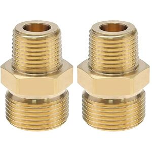 YINETTECH Lot de 2pcs Coupleur de Nettoyeur Haute Pression en Laiton 3/8" NPT Mâle vers M22 14mm Adaptateur Mâle Raccord 4500 PSI Filetage Externe Nettoyeur Haute Pression Connecteur Convertisseur - Publicité YINETTECH Lot de 2pcs Coupleur de Nettoyeur Haute Pression en Laiton 3/8" NPT Mâle vers M22 14mm Adaptateur Mâle Raccord 4500 PSI Filetage Externe Nettoyeur Haute Pression Connecteur Convertisseur - Publicité