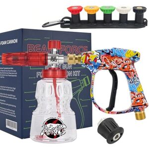 BEAR FORCE Pistolet pulvérisateur pour nettoyeur haute pression M22-ID14mm et raccord rapide 1/4" lance à mousse de neige 1 L kit, pour nettoyeurs haute pression Bo-sch, Nilfisk, STIHL, Gerni - Publicité BEAR FORCE Pistolet pulvérisateur pour nettoyeur haute pression M22-ID14mm et raccord rapide 1/4" lance à mousse de neige 1 L kit, pour nettoyeurs haute pression Bo-sch, Nilfisk, STIHL, Gerni - Publicité