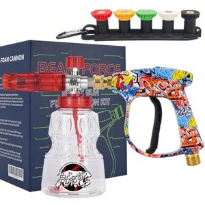 BEAR FORCE Pistolet pulvérisateur pour nettoyeur haute pression M22-ID14mm et lance à mousse 1 L avec buse kit, compatible avec les machines de nettoyage professionnelles à filetage M22 - Publicité BEAR FORCE Pistolet pulvérisateur pour nettoyeur haute pression M22-ID14mm et lance à mousse 1 L avec buse kit, compatible avec les machines de nettoyage professionnelles à filetage M22 - Publicité