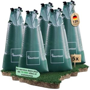 baumbad Lot de 5 Sacs d'arrosage de qualité supérieure 100 l en PVC résistant aux UV Vert - Publicité baumbad Lot de 5 Sacs d'arrosage de qualité supérieure 100 l en PVC résistant aux UV Vert - Publicité