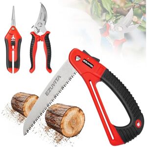 EZUVITA Scie à Elaguer 180mm avec Sécateurs et Ciseaux de Jardinage, Scie Pliante avec Verrouillage Sécurisé, Triple Denture, 7 TPI, Idéale pour le Travail du Jardinage, le Camping, le Bushcraft - Publicité EZUVITA Scie à Elaguer 180mm avec Sécateurs et Ciseaux de Jardinage, Scie Pliante avec Verrouillage Sécurisé, Triple Denture, 7 TPI, Idéale pour le Travail du Jardinage, le Camping, le Bushcraft - Publicité
