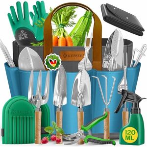 KESSER Set d'outils de jardin ® 10 pièces avec poignées en bois ergonomiques, incluant un sac imperméable en tissu Oxford 600D, protège-genoux, tapis de plantation, pulvérisateur, sécateur, gants de - Publicité KESSER Set d'outils de jardin ® 10 pièces avec poignées en bois ergonomiques, incluant un sac imperméable en tissu Oxford 600D, protège-genoux, tapis de plantation, pulvérisateur, sécateur, gants de - Publicité