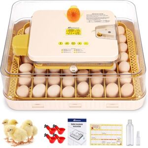 Sailnovo Couveuse Automatique pour 56 Œufs, Couveuse Oeuf Poule avec Retournement Automatique des Œufs, Contrôle de Température et Ajout Automatique d'Humidité, Jaune - Publicité Sailnovo Couveuse Automatique pour 56 Œufs, Couveuse Oeuf Poule avec Retournement Automatique des Œufs, Contrôle de Température et Ajout Automatique d'Humidité, Jaune - Publicité