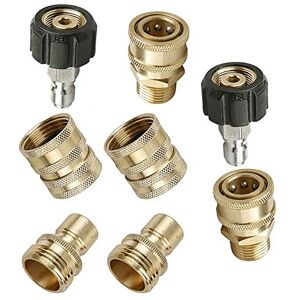 SagaSave Lot de 8 adaptateurs de nettoyeur haute pression M22 14 mm pour raccord de tuyau d'arrosage à dégagement rapide - Publicité SagaSave Lot de 8 adaptateurs de nettoyeur haute pression M22 14 mm pour raccord de tuyau d'arrosage à dégagement rapide - Publicité