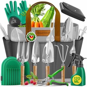 KESSER Set d'outils de jardin ® 10 pièces avec poignées en bois ergonomiques, incluant un sac imperméable en tissu Oxford 600D, protège-genoux, tapis de plantation, pulvérisateur, sécateur, gants de - Publicité KESSER Set d'outils de jardin ® 10 pièces avec poignées en bois ergonomiques, incluant un sac imperméable en tissu Oxford 600D, protège-genoux, tapis de plantation, pulvérisateur, sécateur, gants de - Publicité