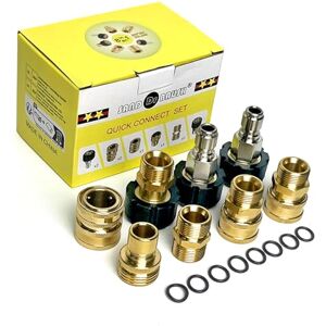 SAND DR BRUSH Nettoyeur Haute Pression Accessoires, 8pcs Connecteur Rapide Tuyau à Haute Pression Kit,Connecte Canon Lance et Tuyau Métrique,Raccord M22-14mm,M22 3/8" Connexion Rapide 3/4" Déconnexion - Publicité SAND DR BRUSH Nettoyeur Haute Pression Accessoires, 8pcs Connecteur Rapide Tuyau à Haute Pression Kit,Connecte Canon Lance et Tuyau Métrique,Raccord M22-14mm,M22 3/8" Connexion Rapide 3/4" Déconnexion - Publicité