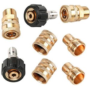 tooloflife T&F Lot de 8 adaptateurs pour nettoyeur haute pression M22 orientables vers raccord rapide 3/8", 3/4" sur fermeture rapide - Publicité tooloflife T&F Lot de 8 adaptateurs pour nettoyeur haute pression M22 orientables vers raccord rapide 3/8", 3/4" sur fermeture rapide - Publicité