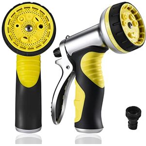 LUFENG Pistolet d’arrosage Métal Pistolet Arrosoir avec 9 Modes Réglable Pistolet arrosage à Haute Pression Multifonctionnel pour Arrosage Pelouse, Lavage de Voiture et Douches des Animaux (jaune) - Publicité LUFENG Pistolet d’arrosage Métal Pistolet Arrosoir avec 9 Modes Réglable Pistolet arrosage à Haute Pression Multifonctionnel pour Arrosage Pelouse, Lavage de Voiture et Douches des Animaux (jaune) - Publicité