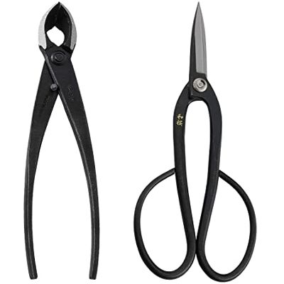 Wazakura Lot de 2 Outils Essentiels pour Bonsaï et Jardinage Fabriqués au Japon, Ciseaux Sécateur à Bonsaï Ashinaga 200 mm et Coupe Branches Concave 200 mm - Publicité Wazakura Lot de 2 Outils Essentiels pour Bonsaï et Jardinage Fabriqués au Japon, Ciseaux Sécateur à Bonsaï Ashinaga 200 mm et Coupe Branches Concave 200 mm - Publicité