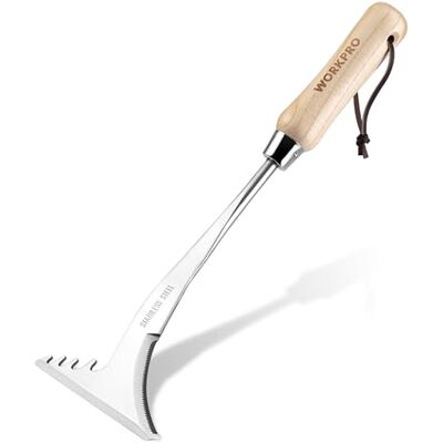 WORKPRO Désherbeur Manuel 3 en 1 en Acier Inoxydable Grattoir, Arrache-Racines, Lame Dentelée, Outil de Jardinage pour Mousse, Fissures, Racines et Mauvaises Herbes - Publicité WORKPRO Désherbeur Manuel 3 en 1 en Acier Inoxydable Grattoir, Arrache-Racines, Lame Dentelée, Outil de Jardinage pour Mousse, Fissures, Racines et Mauvaises Herbes - Publicité