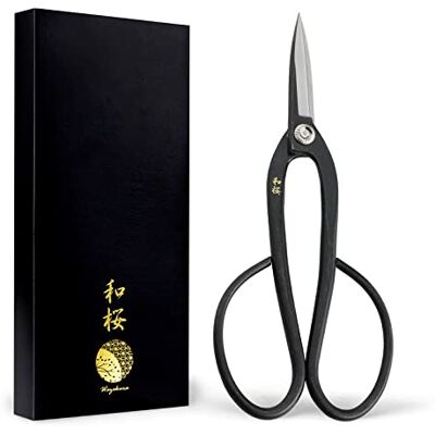 Wazakura Ciseaux Japonais Ashinaga pour Bonsaï et Jardinage, 200 mm, en Acier Yasugi Noir, Fabriqué à la Main au Japon - Publicité Wazakura Ciseaux Japonais Ashinaga pour Bonsaï et Jardinage, 200 mm, en Acier Yasugi Noir, Fabriqué à la Main au Japon - Publicité