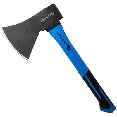 Högert Technik Hache Universelle 800 g avec Manche en Fibre de Verre, pour fendre et Couper, Lame trempée 47-55 HRC, Manche Ergonomique antidérapant, DIN 5131 - Publicité Högert Technik Hache Universelle 800 g avec Manche en Fibre de Verre, pour fendre et Couper, Lame trempée 47-55 HRC, Manche Ergonomique antidérapant, DIN 5131 - Publicité
