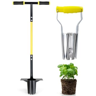 Jardineer Lot de 3 outils de plantation de bulbes à long manche et petit bulbe avec poignée souple pour creuser des trous pour planter des tulipes, des iris, des jonquilles - Publicité Jardineer Lot de 3 outils de plantation de bulbes à long manche et petit bulbe avec poignée souple pour creuser des trous pour planter des tulipes, des iris, des jonquilles - Publicité