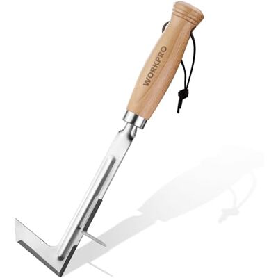 WORKPRO Désherbeur pour Fissures, Outil de Désherbage 30,5 cm Acier Inoxydable, Manche en Bois, Spatule Désherbeuse en L pour Allées, Jardin, Terrasse, Pavés et Mousse - Publicité WORKPRO Désherbeur pour Fissures, Outil de Désherbage 30,5 cm Acier Inoxydable, Manche en Bois, Spatule Désherbeuse en L pour Allées, Jardin, Terrasse, Pavés et Mousse - Publicité