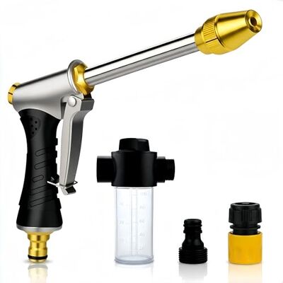 VUSZR Pistolet d’arrosage Haute Pression – Buse réglable en Laiton – Nettoyeur Polyvalent pour Voiture, terrasse et Jardin – Construction Robuste en Alliage – Installation Rapide sans Outils - Publicité VUSZR Pistolet d’arrosage Haute Pression – Buse réglable en Laiton – Nettoyeur Polyvalent pour Voiture, terrasse et Jardin – Construction Robuste en Alliage – Installation Rapide sans Outils - Publicité