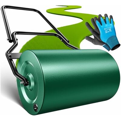 KESSER ® Rouleau à gazon en métal à remplir avec de l'eau ou du sable Volume de remplissage de 60 litres et 50 cm de large Rouleau de jardin avec gants Vert - Publicité KESSER ® Rouleau à gazon en métal à remplir avec de l'eau ou du sable Volume de remplissage de 60 litres et 50 cm de large Rouleau de jardin avec gants Vert - Publicité