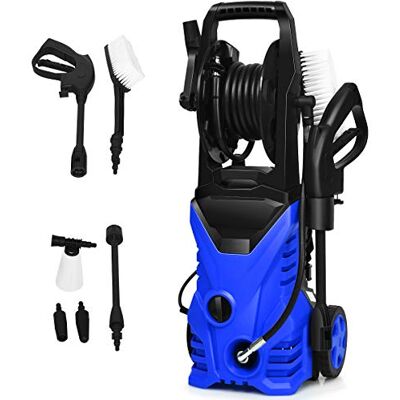 COSTWAY Nettoyeur Haute Pression 1500W 140Bar 300L/H avec avec 1 Buse Lotus et 1 Buse Haute Pression, Flexible 5 Mètres Roues et Poignée Centrale, Système de Connexion Rapide (Bleu) - Publicité COSTWAY Nettoyeur Haute Pression 1500W 140Bar 300L/H avec avec 1 Buse Lotus et 1 Buse Haute Pression, Flexible 5 Mètres Roues et Poignée Centrale, Système de Connexion Rapide (Bleu) - Publicité