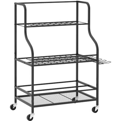 Outsunny Organiseur d'outils de Jardin 54 Emplacements 5 Crochets Noir Porte-outils Garage Acier Roulettes, 3 Niveaux, Râteaux, Rangement Outils Jardin - Publicité Outsunny Organiseur d'outils de Jardin 54 Emplacements 5 Crochets Noir Porte-outils Garage Acier Roulettes, 3 Niveaux, Râteaux, Rangement Outils Jardin - Publicité
