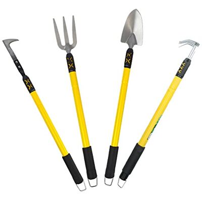 AB Tools Lot de 4 fourches, râteau, désherbeur et pelle télescopiques extensibles 63,5 cm à 94 cm - Publicité AB Tools Lot de 4 fourches, râteau, désherbeur et pelle télescopiques extensibles 63,5 cm à 94 cm - Publicité