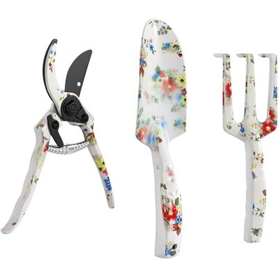 Outsunny Ensemble Jardinage 3 Pcs Aluminium avec Motif Floral – Sécateur - Publicité Outsunny Ensemble Jardinage 3 Pcs Aluminium avec Motif Floral – Sécateur - Publicité