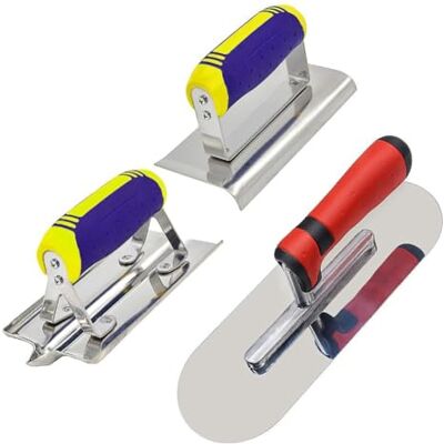 OVNSHVN Ensemble D'Outils de Finition en Acier Inoxydable pour Béton Comprenant une Truelle, une Bordure et une Rainure. Kit de Finition de Stuc et de Ciment pour la Construction en Maçonnerie. Publicité OVNSHVN Ensemble D'Outils de Finition en Acier Inoxydable pour Béton Comprenant une Truelle, une Bordure et une Rainure. Kit de Finition de Stuc et de Ciment pour la Construction en Maçonnerie. Publicité