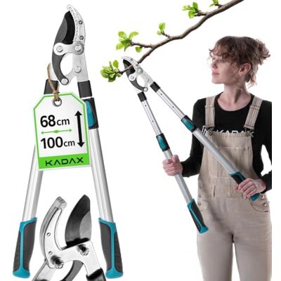 KADAX Amboss Sécateur télescopique de 68 à 100 cm pour branches épaisses jusqu'à 50 mm, sécateur avec poignées antidérapantes et lame en acier tranchante pour une coupe précise des arbres - Publicité KADAX Amboss Sécateur télescopique de 68 à 100 cm pour branches épaisses jusqu'à 50 mm, sécateur avec poignées antidérapantes et lame en acier tranchante pour une coupe précise des arbres - Publicité