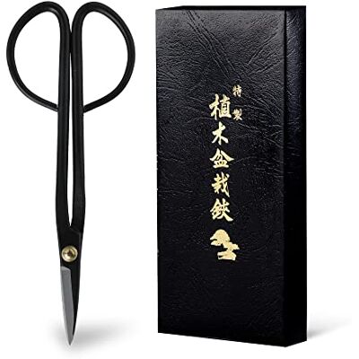 Wazakura Ciseaux Japonais Coupe Brindille Sécateur pour Bonsaï et Jardinage 180mm Fabriqués au Japon à la Main en Acier Carbon Noire - Publicité Wazakura Ciseaux Japonais Coupe Brindille Sécateur pour Bonsaï et Jardinage 180mm Fabriqués au Japon à la Main en Acier Carbon Noire - Publicité
