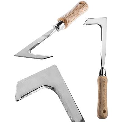 KADAX Gratte-Herbe, Gratte-Fente en Acier Inoxydable, Couteau à désherber avec Manche en Bois Ergonomique, grattoir de Joint Multifonctionnel, désherbeur pour Jardin (29,5x8 cm) - Publicité KADAX Gratte-Herbe, Gratte-Fente en Acier Inoxydable, Couteau à désherber avec Manche en Bois Ergonomique, grattoir de Joint Multifonctionnel, désherbeur pour Jardin (29,5x8 cm) - Publicité