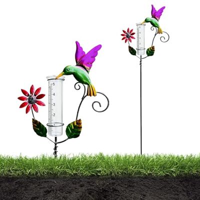 Behogan Pluviomètre de jardin : pluviomètre en verre de 12 cm avec échelle claire, résistant au gel, amovible grâce à son piquet métallique. Idéal pour la cour, la terrasse, la pelouse et l'aménagement paysag - Publicité Behogan Pluviomètre de jardin : pluviomètre en verre de 12 cm avec échelle claire, résistant au gel, amovible grâce à son piquet métallique. Idéal pour la cour, la terrasse, la pelouse et l'aménagement paysag - Publicité