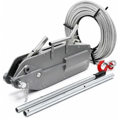 WilTec Treuil à câble Charge Max. 3200 kg Longueur 20 m/Ø 16 mm avec Goupille de sécurité et Crochet Palan Cabestan pour Levage Traction dans Jardinage Sylviculture Bateau - Publicité WilTec Treuil à câble Charge Max. 3200 kg Longueur 20 m/Ø 16 mm avec Goupille de sécurité et Crochet Palan Cabestan pour Levage Traction dans Jardinage Sylviculture Bateau - Publicité