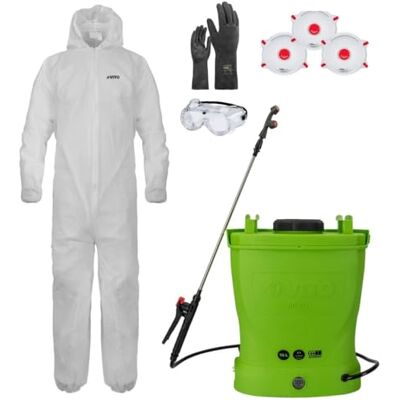 VITO Pulvérisateur Electrique à Batterie 16L + Combinaison de Protection Jetable Jardin + Accessoires de Protection et Pulvérisation - Publicité VITO Pulvérisateur Electrique à Batterie 16L + Combinaison de Protection Jetable Jardin + Accessoires de Protection et Pulvérisation - Publicité