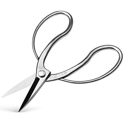 Wazakura Ciseaux à bonsaï traditionnels japonais en acier inoxydable 180 mm fabriqués au Japon, cisailles Hasami, outils de jardinage professionnels – Argent - Publicité Wazakura Ciseaux à bonsaï traditionnels japonais en acier inoxydable 180 mm fabriqués au Japon, cisailles Hasami, outils de jardinage professionnels – Argent - Publicité